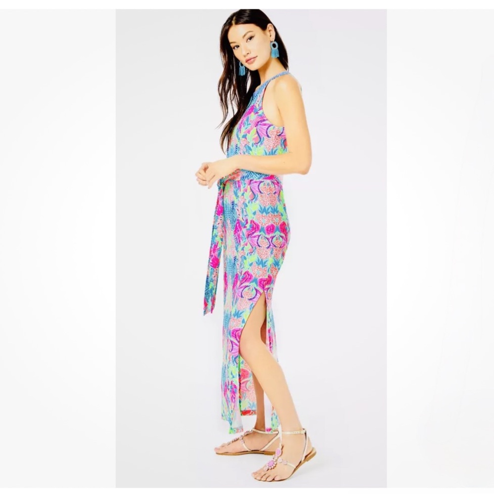 Lilly Pulitzer Monterrey Maxi Knit Dress Multi Reeflections Tropical Blue/Pink M - Picture 8 of 14